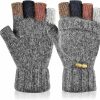 OOPOR Oopor Winter Knitted Fingerless Gloves - Warm Convertible Mittens Glove Men Women Online