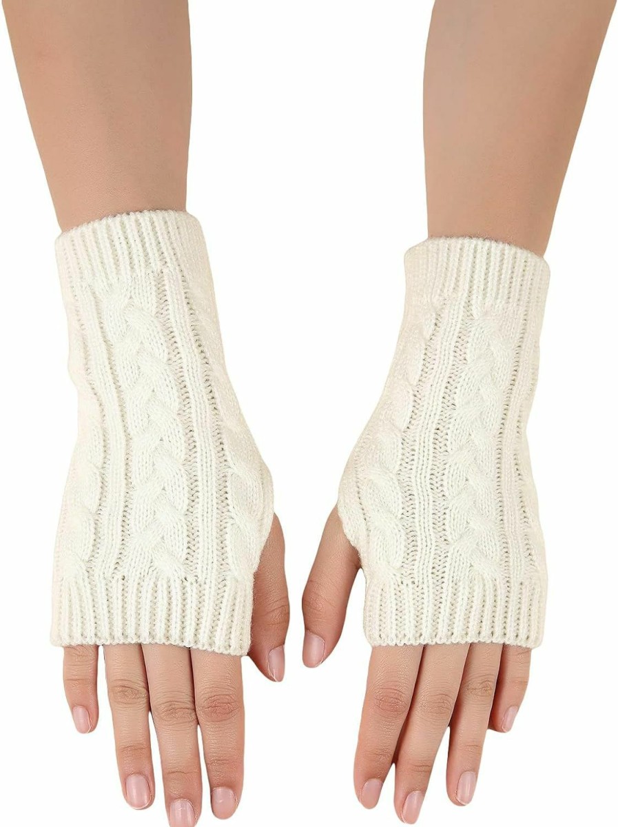 Verdusa Verdusa Women'S Knit Arm Warmers Short Fingerless Gloves New