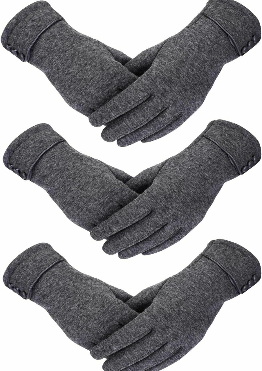 Patelai Patelai 3 Pairs Womens Gloves Winter Touchscreen Texting Phone Windproof Gloves Fleece Lined Cold Weather Warm Gloves Wholesale