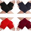 Yolev 4 Pairs Winter Knit Fingerless Gloves Warm Half Fingers Gloves Cold Weather Thermal Gloves For Women For Driving Running Clearance