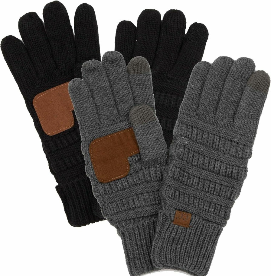 Funky Junque Funky Junque Winter Gloves Women Cold Weather Touch Screen Knit Matching Lined Warm Fleece Lined Touchscreen Texting Hot