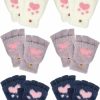 Didaey Didaey 6 Pairs Winter Cat Paw Gloves Warm Convertible Kawaii Gloves Fingerless Flap Cover Cat Mittens For Women Girls Cosplay Cold Weather, White Gray And Navy Blue Online