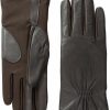 isotoner Isotoner Women'S Classic Stretch Leather Touchscreen Cold Weather Gloves, Fleece Lining Online