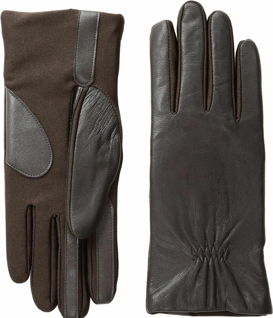 isotoner Isotoner Women'S Classic Stretch Leather Touchscreen Cold Weather Gloves, Fleece Lining Online