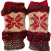 Nickanny's Snowflake Fair Isle Insulated Lined Knit Texting Fingerless Gloves Thumb Hole Mittens Clearance