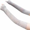 SuraClearance Sun Uv Protection Gloves Women Long Lace Arm Leg Sleeves Sunscreen Cuffs Fingerless Arm Covers For Wedding Party Skin Color Clearance