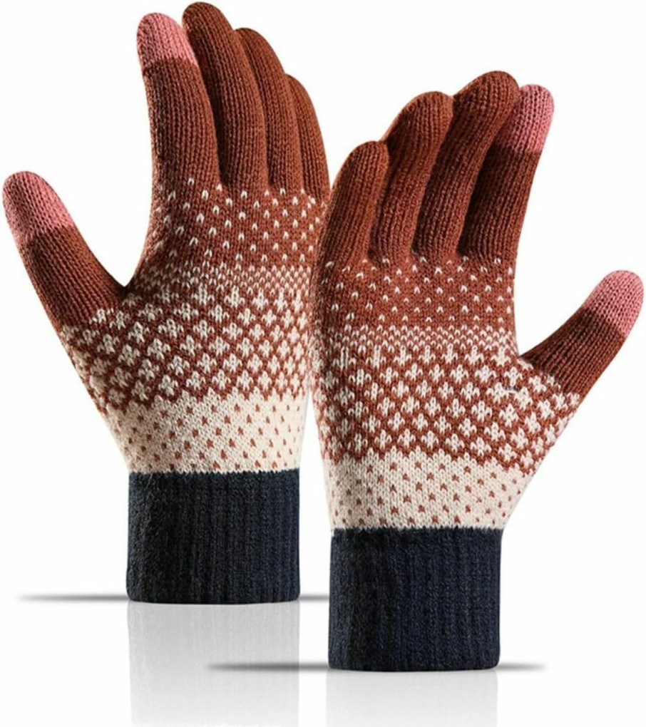 KABEAR Kabear Womens Classic Thick Winter Knitted Gloves Girls' Touch Screen Warm Gloves For Kids Clearance