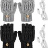 Sintege 2 Pairs Usb Heated Gloves Fingerless Usb Hand Warmers Electric Hand Warmer Hand Warming Gloves With Button Heated Mittens Hot