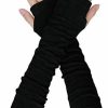 Bamboopack Fingerless Elastic Stretch Armsleeve Winter Warmer Cotton Long Arm Sleeve Length Gloves Thumb Hole Gloves (Black) Best