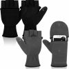 Liitrsh Liitrsh 2 Pairs Multi Mitt Fingerless Mittens For Women Men Convertible Fingerless Gloves Adjustable Top Zipper Gloves Winter Knitted Warm Half Finger Mitten Gloves Flip Top Clamshell Gloves Wholesale