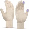 joyliveCY Women'S Winter Gloves Warm Touchscreen Gloves For Women Men Knit Elastic Cuff Thermal Lining Wool Gloves Hot