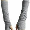 Generic Yourbro Knitted Long Fingerless Mittens Warmer Stretchy Mitten Uni Crochet Half Finger Long H (Light Grey) Clearance