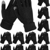 Panitay Panitay 12 Pairs Women'S Winter Touch Screen Gloves Winter Warm Gloves Cute Gloves Elastic Cuff Thermal Glove Hot