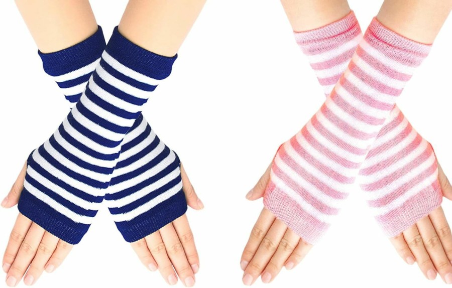 Warmbaby Warmbaby Kids Arm Warmers White Striped Gloves Girls Arm Gloves Toddler Mittens Online