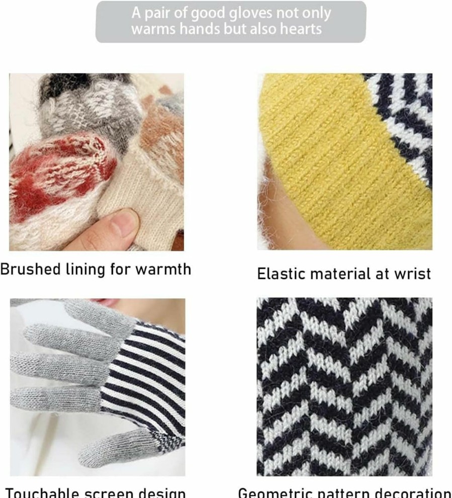 Generic Winter Warm Plush Thickened Knit Glove For Women, Available For Touch Screen, Outdoor For Cycling Hot