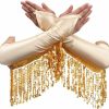 Eyret Eyret Women'S Novelty Sparkly Gloves Sequin Fingerless Gloves Long Satin Gloves Fringe Gloves Prom Party Elbow Length Gloves Best