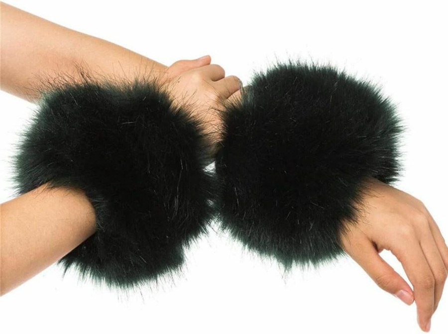 Eforcase Women Arm Warmers Wrist Cuffs Faux Fur Winter Warm Cover Furry Arm Wrist Cuffs New