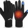 Pixel Panda Winter Gloves Men Women Thermal Warm Gloves Cold Weather Touch Screen Waterproof Windproof Glove For Running Driving Cycling Hiking Walking Texting Gardening Clearance