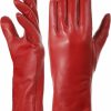 VIKIDEER Long Genuine Leather Gloves For Women Full Touchscreen Winter Warm Lined Elegant Type New