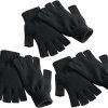 Kpljneg Kpljneg Black Gloves, Knit Uni Man Magic Winter Classic Solid Color Ladies,Hands Warm Fingerless Gloves For Men New