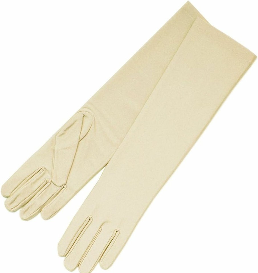 ZaZa Bridal Zaza Bridal 4-Way Stretch Matte Satin Dress Gloves Below-The-Elbow Length 8Bl Best