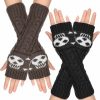 SATINIOR Satinior 2 Pairs Women'S Cable Knit Arm Warmers Fingerless Gloves Thumb Hole Mittens Crossbones Skull Jacquard Knit Gloves Mittens Punk Long Arm Warmers With Thumb Hole Online