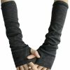 Generic Yourbro Knitted Long Fingerless Mittens Warmer Stretchy Mitten Uni Crochet Half Finger Long H (Dark Grey) Best