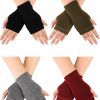 Blulu Blulu Fingerless Warm Gloves With Thumb Hole Cozy Half Fingerless Typing Gloves Knit Mittens For Women Men 4 Pairs Best