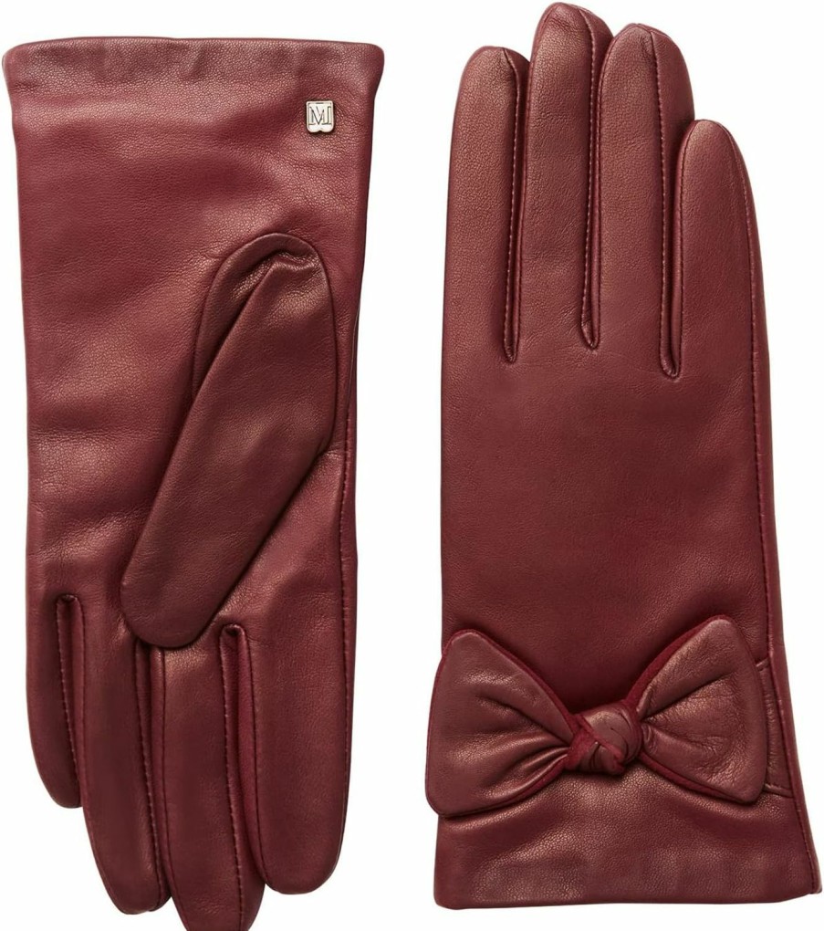 Bruno Magli Bruno Magli Women'S Knotted Bow Leather Gloves New