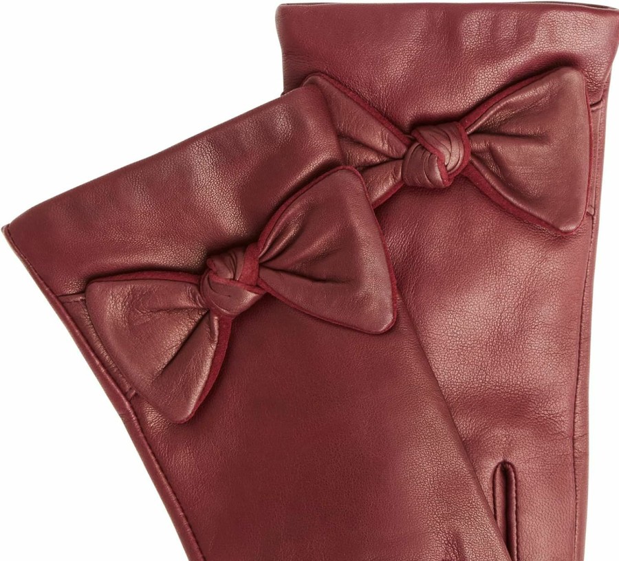 Bruno Magli Bruno Magli Women'S Knotted Bow Leather Gloves New