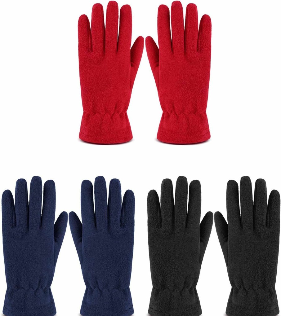 SATINIOR 3 Pairs Fleece Gloves For Women Polar Winter Thick Thermal Mittens For Outdoor Sports New