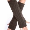 Campsis Campsis Womens Long Fingerless Gloves Knit Brown Winter Warm Aarmers Gloves Crochet Thumbhole Mittens Texting Half Finger Glove For Women And Girls Online