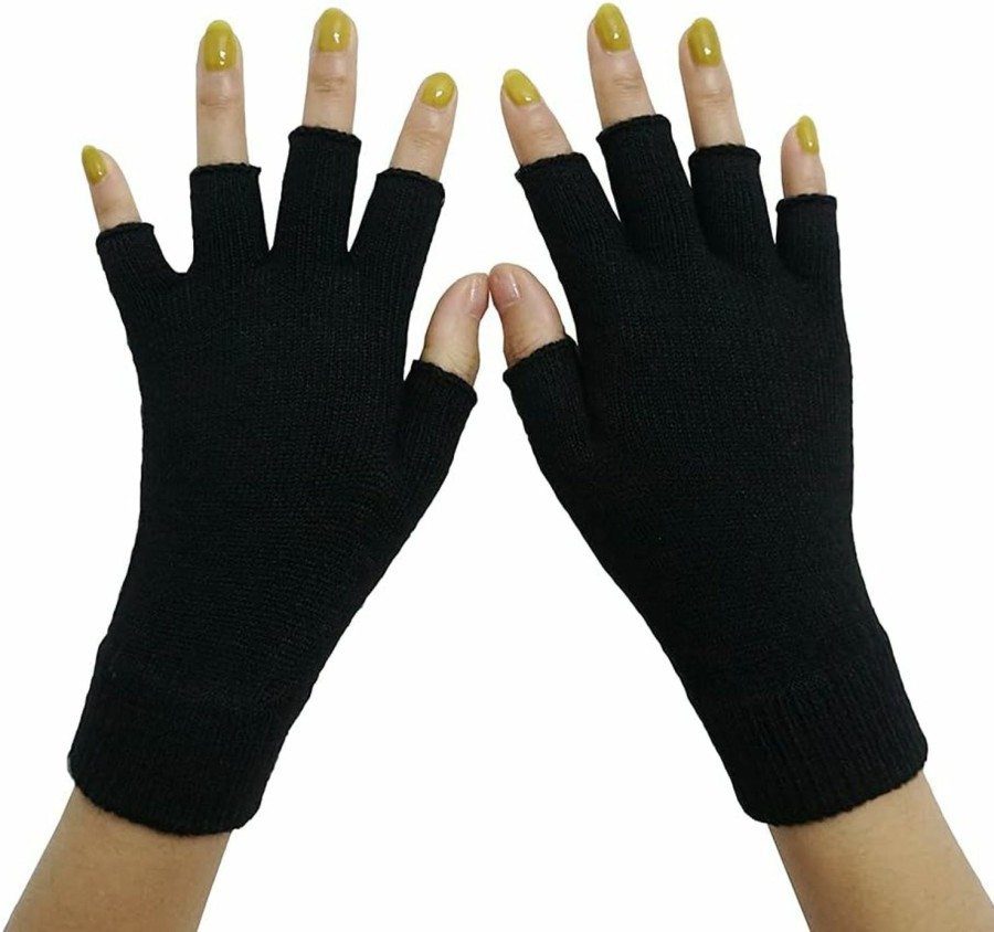 Lemoyoung Lemoyoung Women'S Mid-Weigh Cashmere Fingerless Gloves Soft Warm Gloves Best