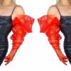 DooWay Dooway Fashion Super Long Puff Sheer Gloves 59\" Oversize Loose Ruched Sleeve Mesh Evening Wedding Gloves New