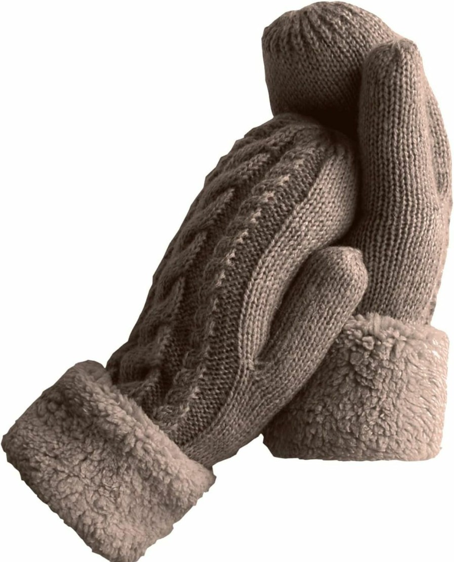 Whiteleopard Women'S Winter Gloves Warm Lining - Cozy Wool Knit Thick Gloves Mittens Clearance