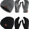 Liitrsh Liitrsh Womens Winter Warm Beanie Hat Touchscreen Gloves Set Soft Skull Cap Gloves Set Knit Beanie Hat Gloves For Men Wholesale