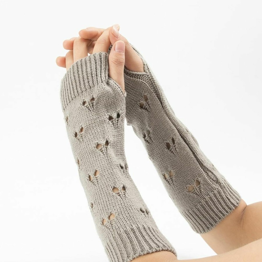 ccHuDE Fingerless Grunge Gloves Ripped Arm Warmers Fashion Crochet Gloves Knit Arm Sleeves Thumb Hole Mittens Wholesale