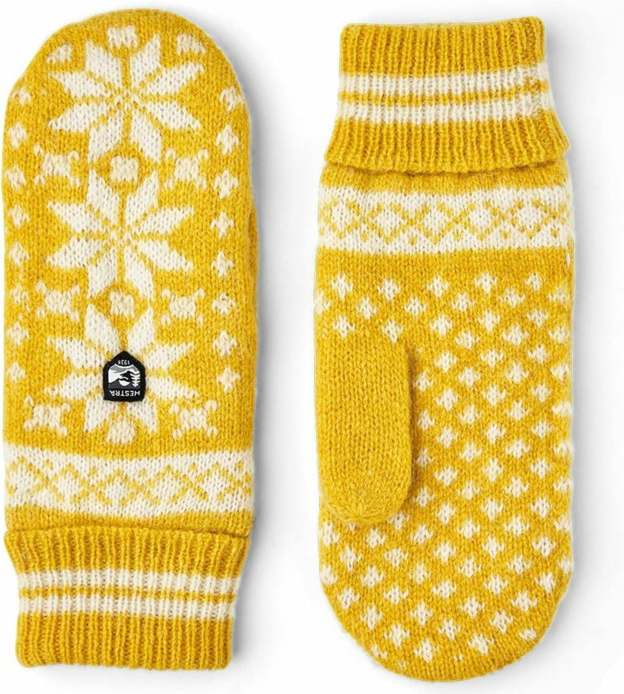 Hestra Hestra Uni Isvik Wool Mitt, Knitted Mittens With Snowflake Design, Cold Weather & Everyday Wear For Men & Women Best