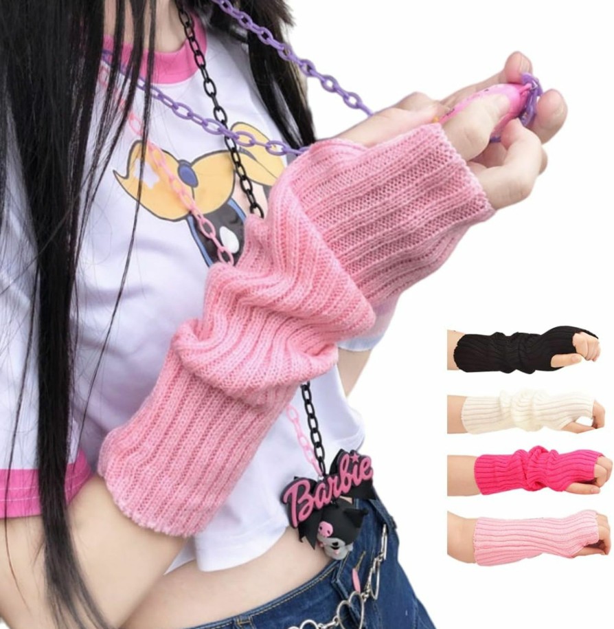 VTTDB Vttdb Arm Covers Cute Women Kawaii Japanese Harajuku Y2K Arm Warmer For Girls Goth Gloves Fingerless Knitted Arm Sleeve Online