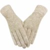 Tomily Tomily Women Winter Knit Gloves Warm Touchscreen Gloves Windproof Dual-Layer Elastic Gloves With Thermal Fleece Lining Clearance