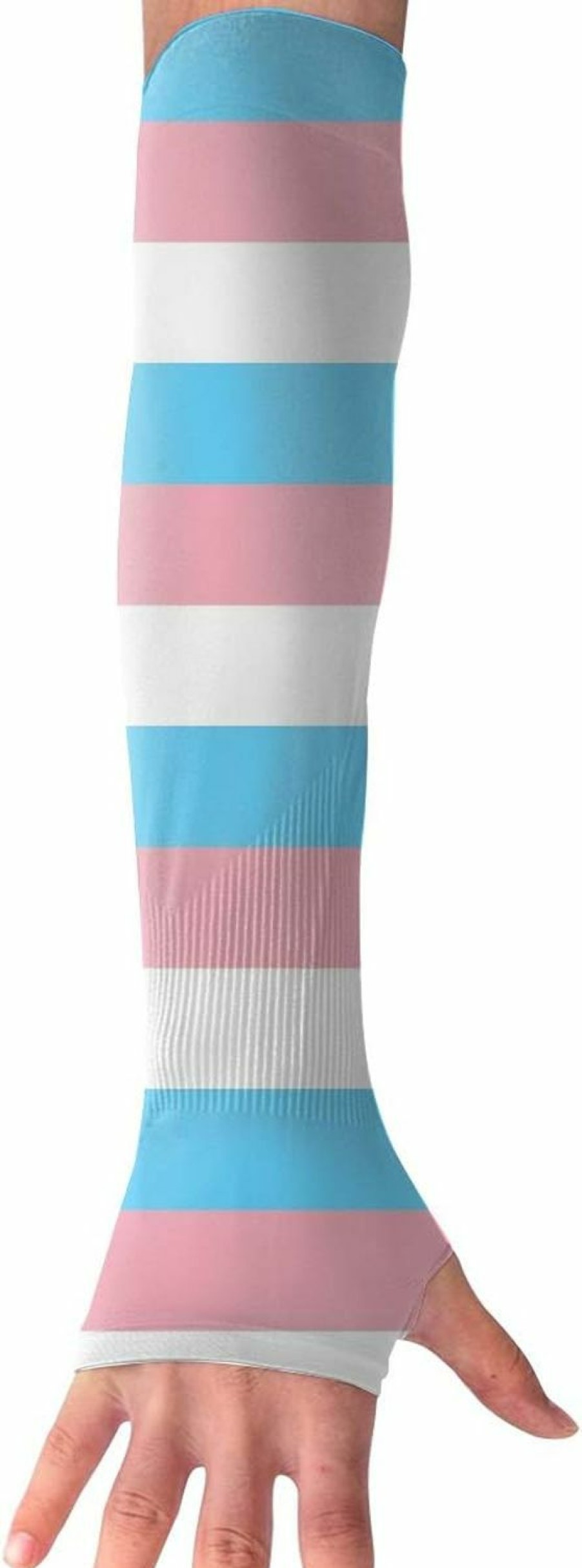 Y Y Y Y Y Y Transgender Flag Uni Compression Arm Sleeves Uv Protection - For Outdoor Sports Baseball Football (1 Pair) Wholesale