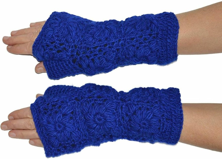 Invisible World Invisible World Women'S Crochet Wool Fingerless Gloves Fleece-Lined Texting Best