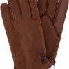 isotoner Isotoner Smartdri Smartouch Microfiber Gloves - A30662 (Cognac, S/M) New