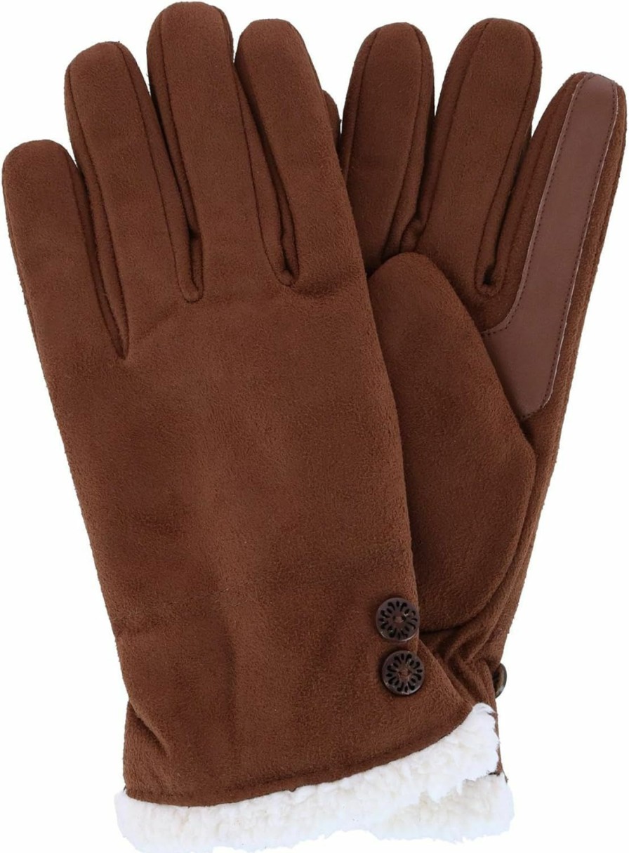 isotoner Isotoner Smartdri Smartouch Microfiber Gloves - A30662 (Cognac, S/M) New