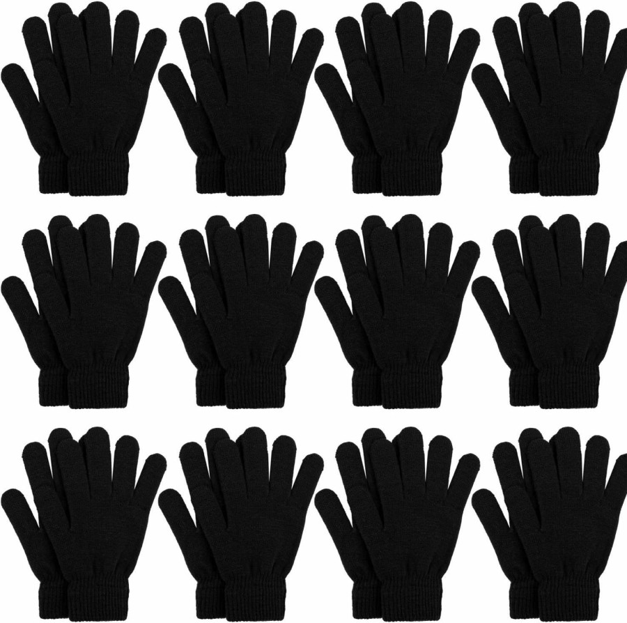 Cooraby Cooraby 12 Pairs Winter Knitted Magic Gloves Stretchy Full Fingers Gloves For Men, Women Or Teens Wholesale