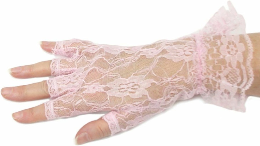 Greatlookz Lace Luxe Wrist Length Half-Finger Gloves, Light Pink Wholesale