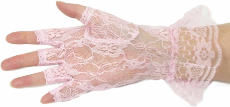 Greatlookz Lace Luxe Wrist Length Half-Finger Gloves, Light Pink Wholesale