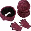 SINGARE Singare Winter Beanie Hat Scarf Set, 3-In-1 Warm Thick Knit Hats Skull Caps Touch Screen Gloves For Men Women Black Hot