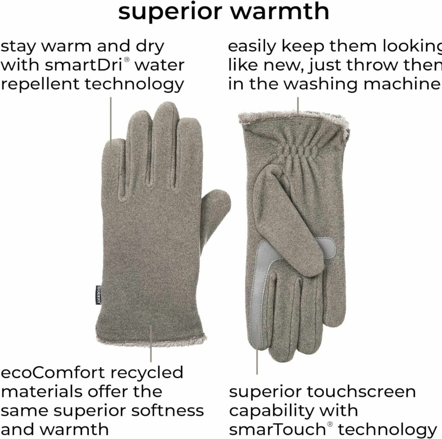 isotoner Isotoner Womens Stretch Fleece Gloves With Microluxe Lining And Smart Touch Technologycold Weather Gloves Wholesale