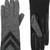 isotoner Isotoner Women'S Smartdri Chevron Spandex Stretch Touchscreen Gloves - 30003 (Large/Xl, Black Heather) New